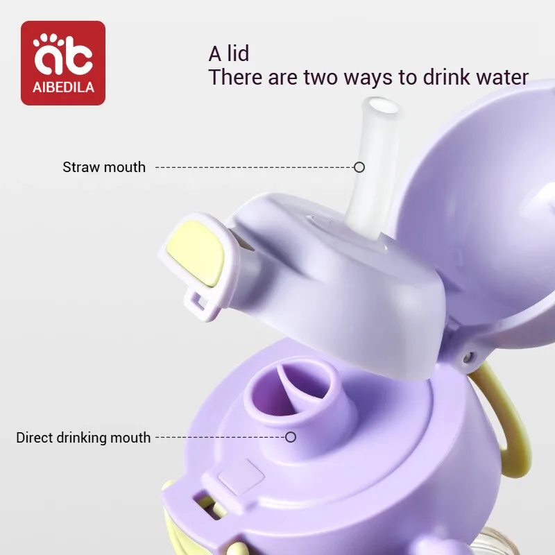 AIBEDILA Children's water cup PPSU baby drinking water direct drinking straw cup summer kindergarten special outing kettle view 2