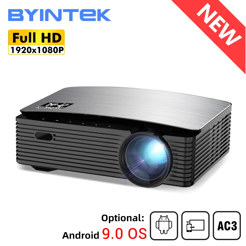 18Years Factory Byintek K25 Smart Full HD LCD DLP Projector, Android 1080P Education WIFI Smart Beamer, Home Thearter Projecteur