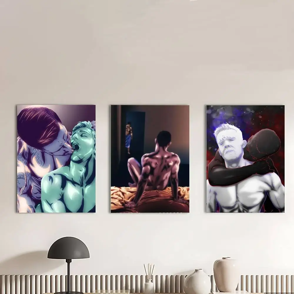 Gay And Queer Love Man Couple Hug Kiss Poster Canvas Painting For Living Room Home Decor Poster Fans Gifts-unframed Poster Water
