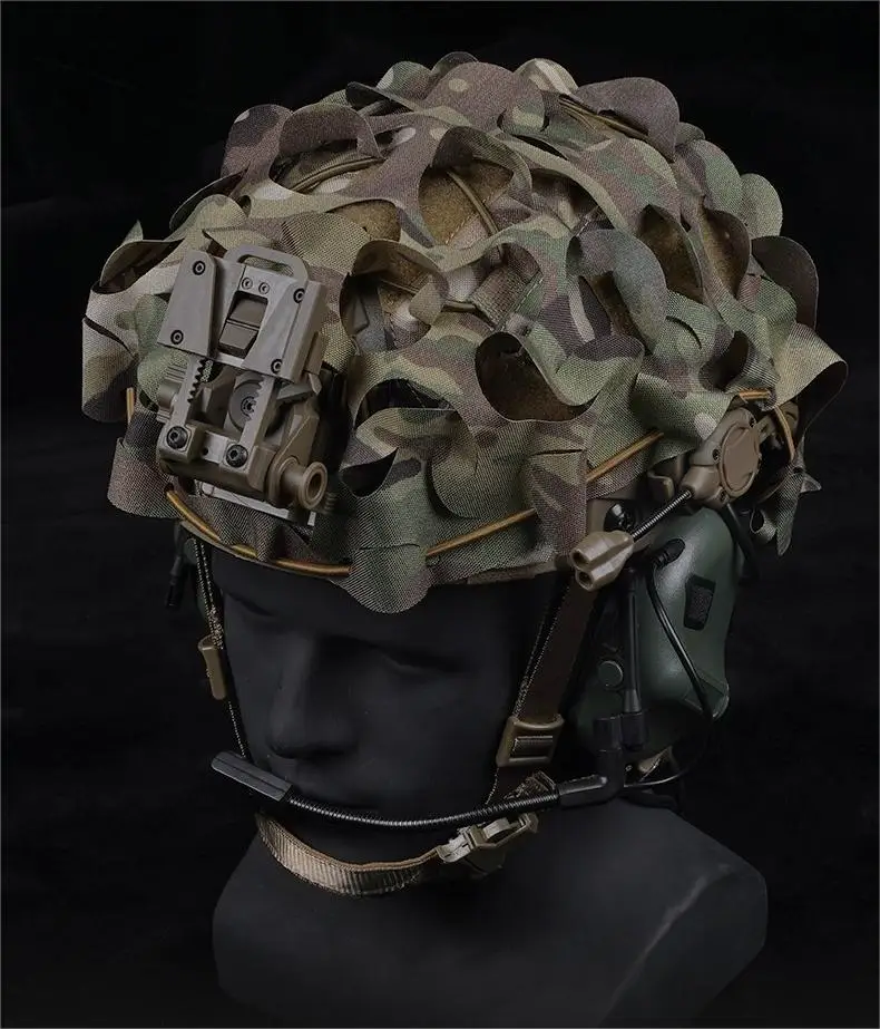 Tactical Helmet Accessories 3D Camouflage Helmet Cloth Cover  Camo Laser Cut Leaf Shape Lightweight Laser Cut Helmet Cvoer