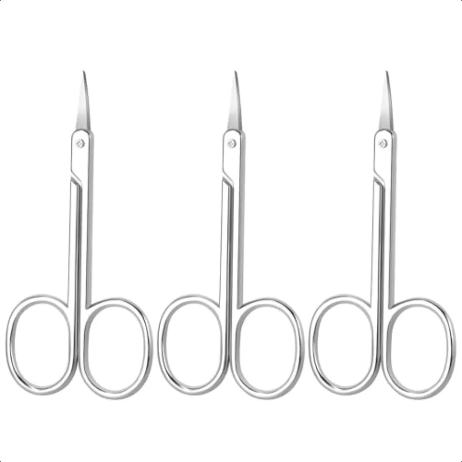 

Набор ножниц с тупыми кончиками и изогнутыми ножницами из нержавеющей стали для мужчин и женщин, идеально подходит для стрижки бровей, носа, ушей и ухода.