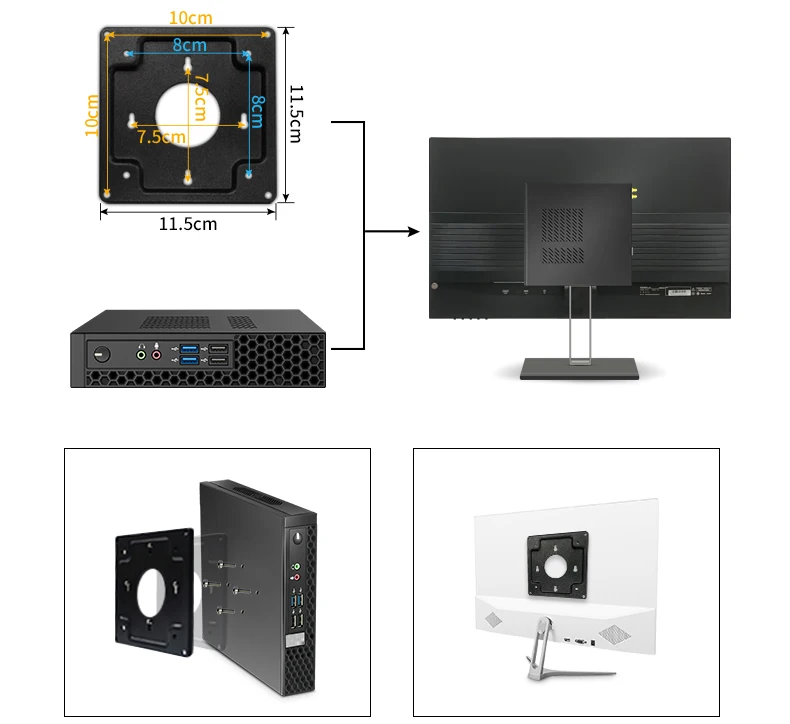 Мини-шт Core I3 7100 I5 6400 I5 8400 Kaby Lake Wi-Fi Lan Компьютерный игровой ПК 8G 512G Мини-ПК