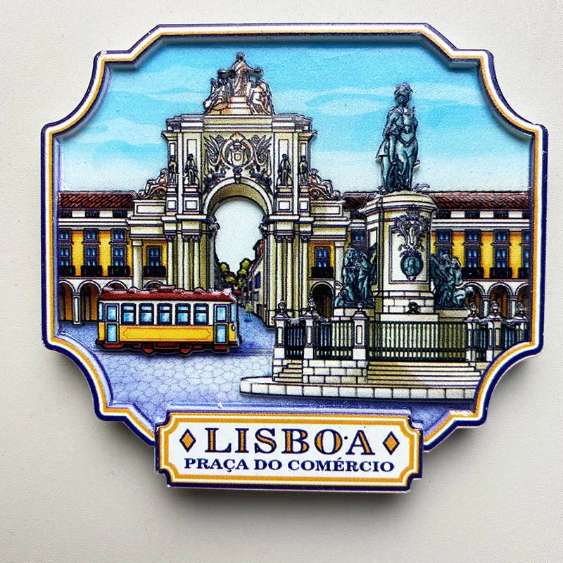 Lisbon, Portugal 3D stereo, refrigerator magnets, tourist souvenirs decoration supplies collection craft gifts