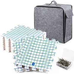 XUQIAN Blocking Mats for Knitting Extra Thick Blocking Boards with Grids with 150 T pins for Needlework or Crochet  Pack of 9
