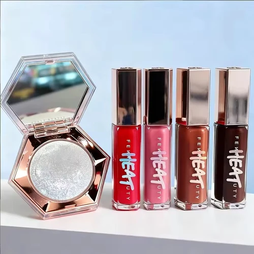 Fenty Beauty Set lápiz labial hidratante duradero diamante iluminación Facial polvo presentación contorno Facial palo polvo suelto