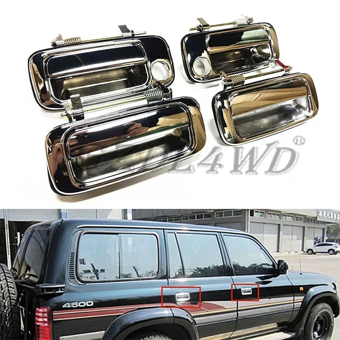 GZDL4WD BODY KIT  Chrome Door Handle Trim For Land Cruiser LC80 4500 1991-97 front rear left right