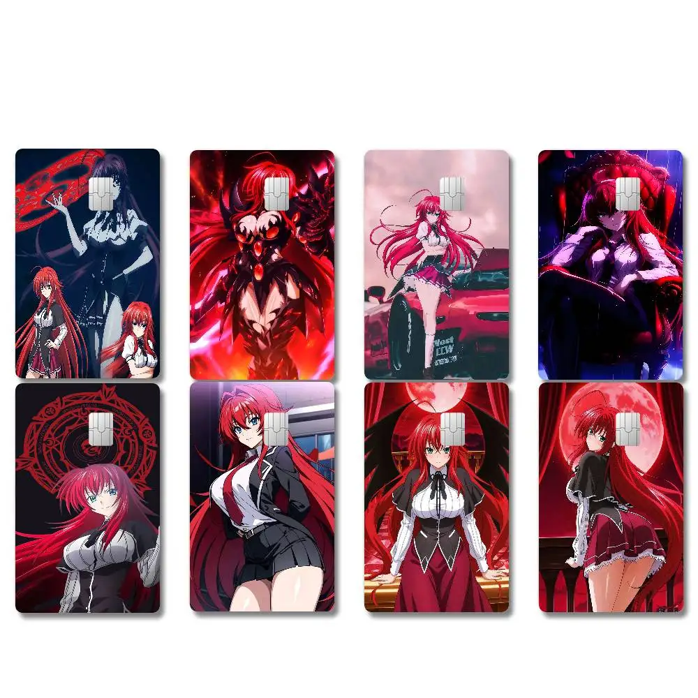Anime H-High School DxD 4 piezas 1 juego de pegatinas impermeables para tarjetas de acceso al metro y tarjetas de crédito VISA