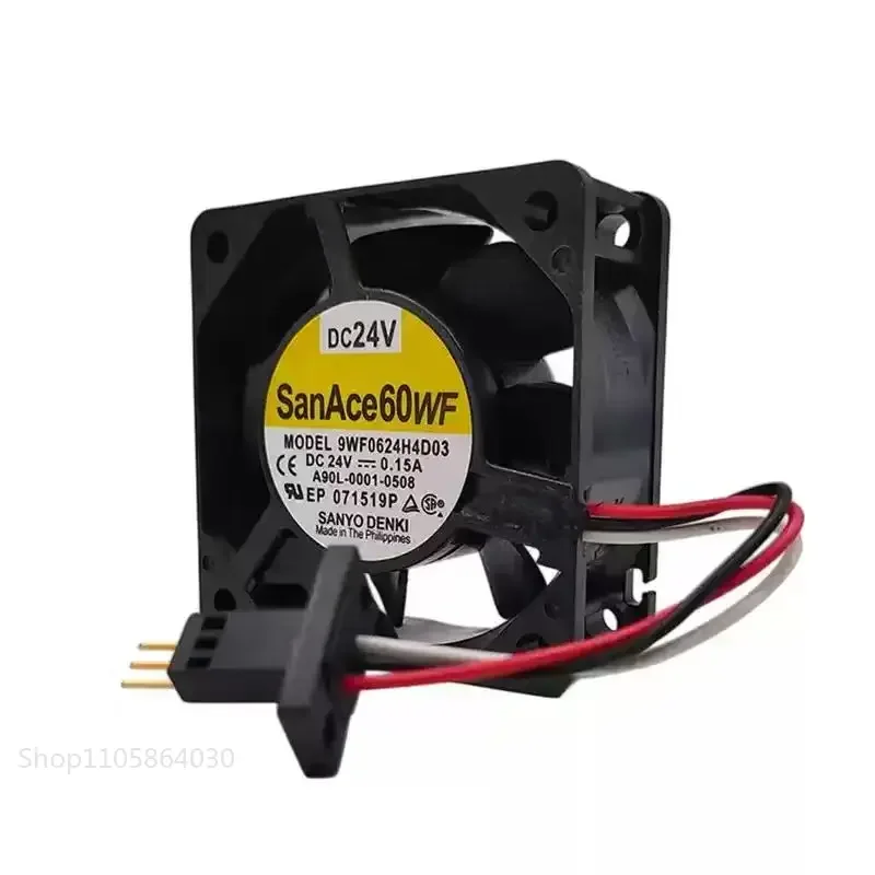 LY Original For Sanyo Denki 9WF0624H4D03 A90L-0001-0508 24V 0.15A 6025 60mm IP68 Waterproof 3Pin Fan for FANUC Inverter Cabinet