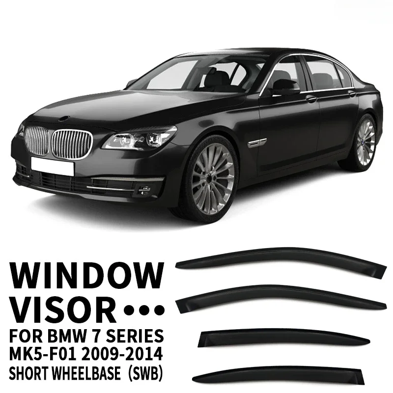 

Chrome Strips Rain Guards for BMW 7 Series F01 2009-2014 Short Wheelbase Window Visor Wind Deflectors Door Visor Shade Ventvisor