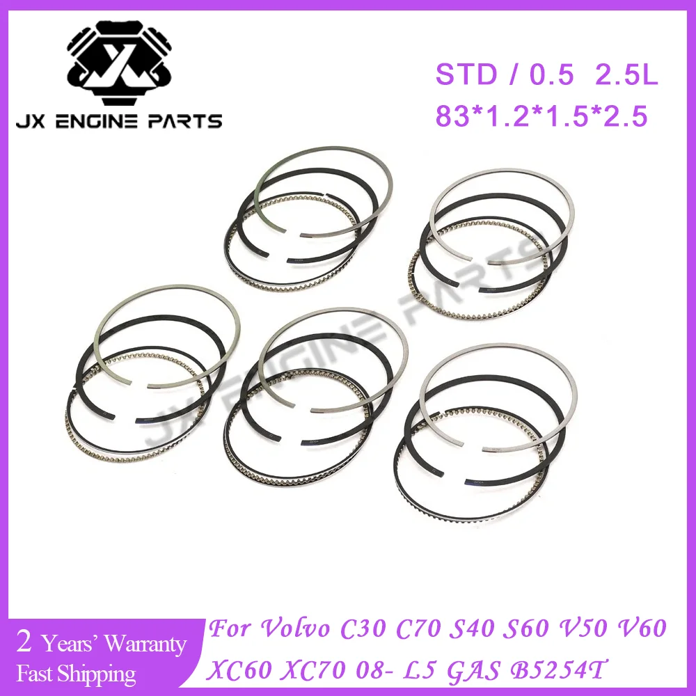 Juego de Anillos de pistón para motor B5254T STD 0,5 para Volvo 2,5 C30 C70 S40 S60 V50 V60 XC60 XC70 2.5L 2.5T T5 L5 30731508