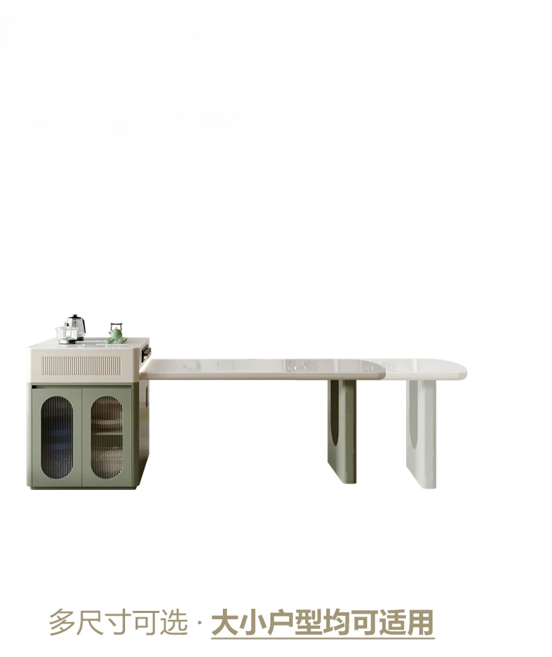 

wind rock plate island table integrated retractable household small multifunctional microwave oven matcha green island table