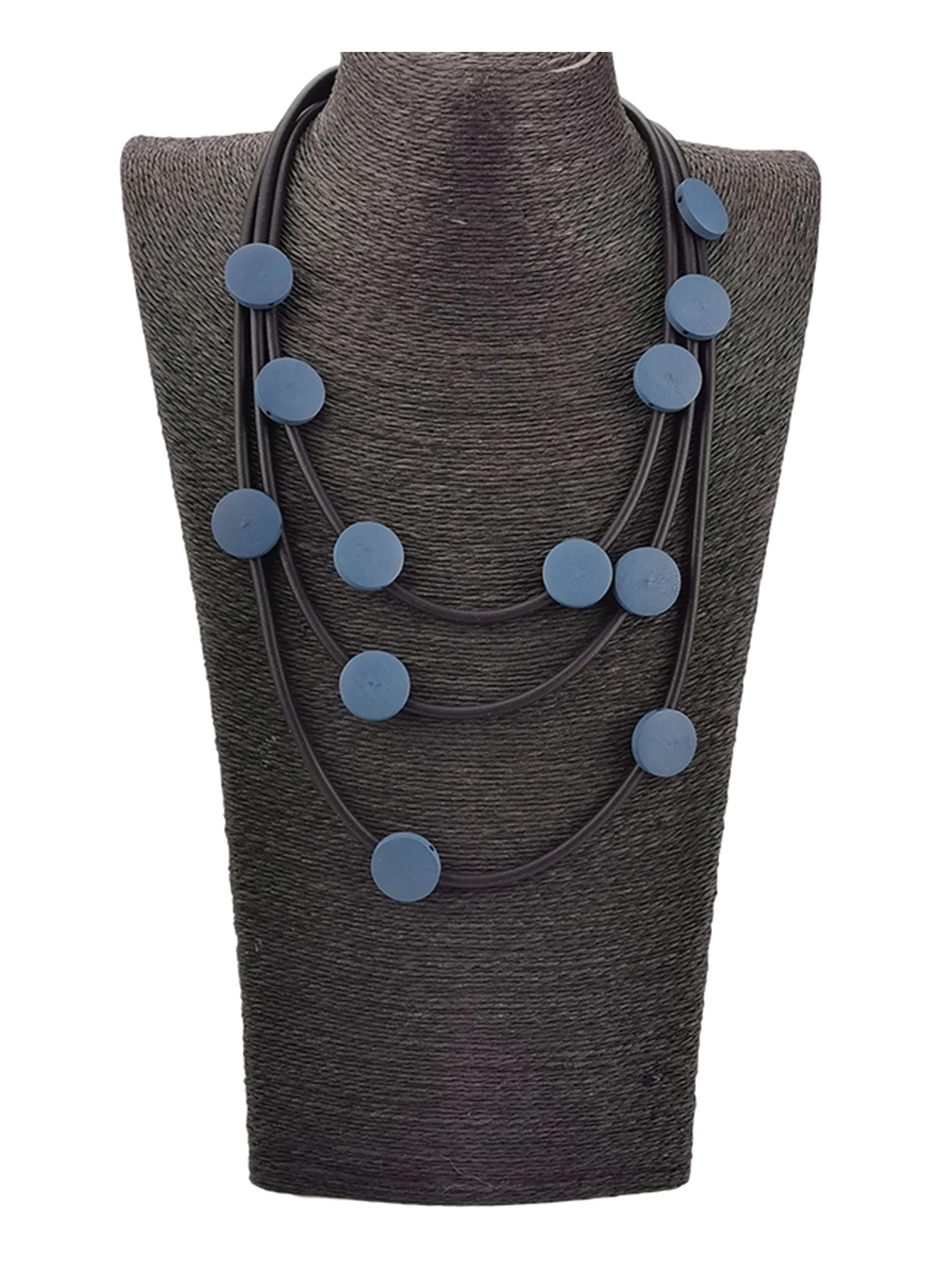 UKEBAY Mehrschichtige Statement-Anhänger-Halskette aus Gummi für Frauen, Boho-Modeschmuck, einzigartige Halskette für Party, Festival und Alltag. – Detail 9