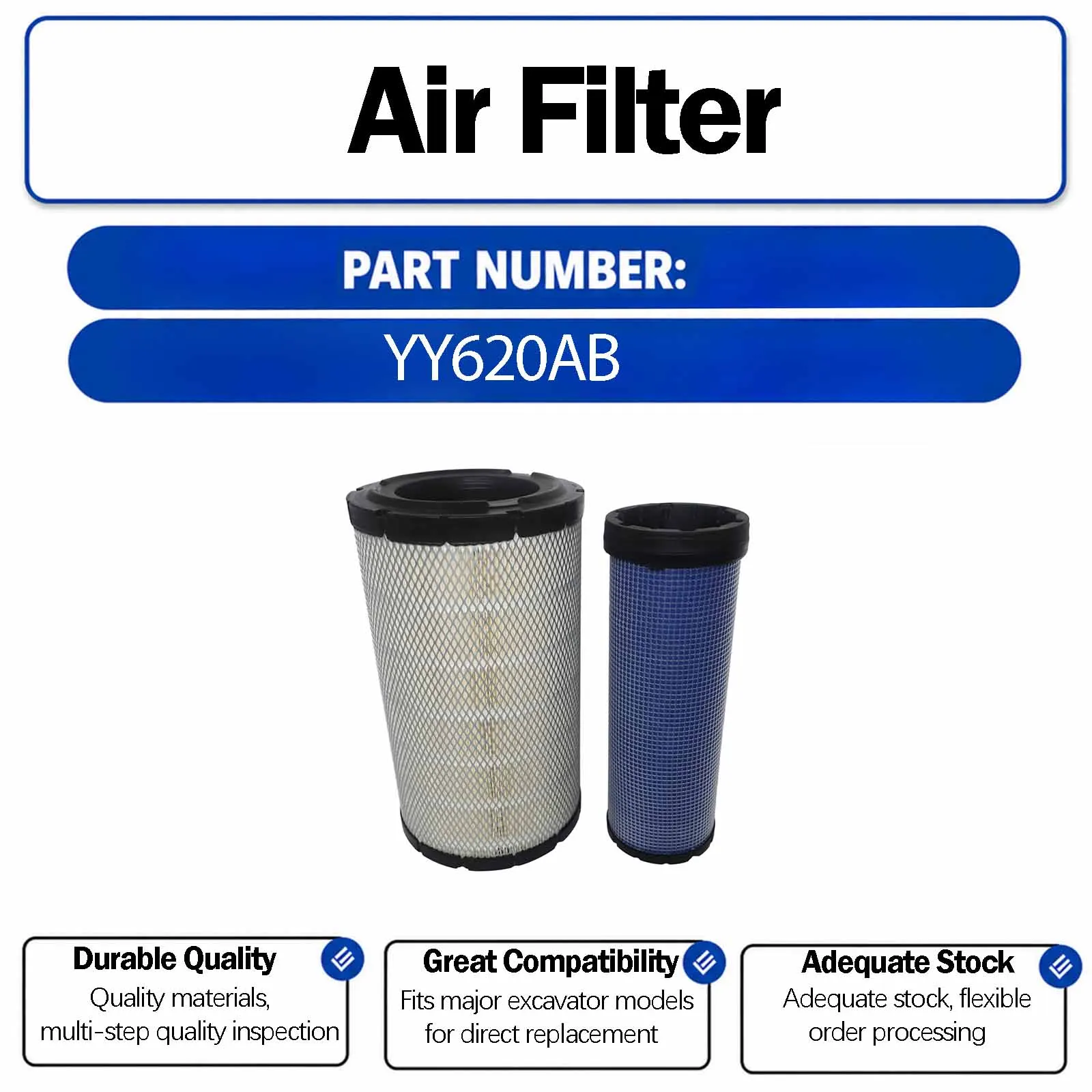 Air Filter AF25413 For Sumitomo SH240Z3 SH220 SH200Z3 SH200C2 SH200-A2 SH200A2 SH200-A1 SH200A1 SH200-2 SH200 SH160-3 SH130-A3