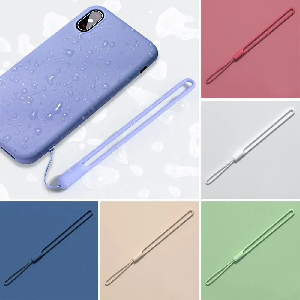 Short Phone Lanyard Fashion Soft Silicone Phone Anti-lost Rope Universal Hanging Cord