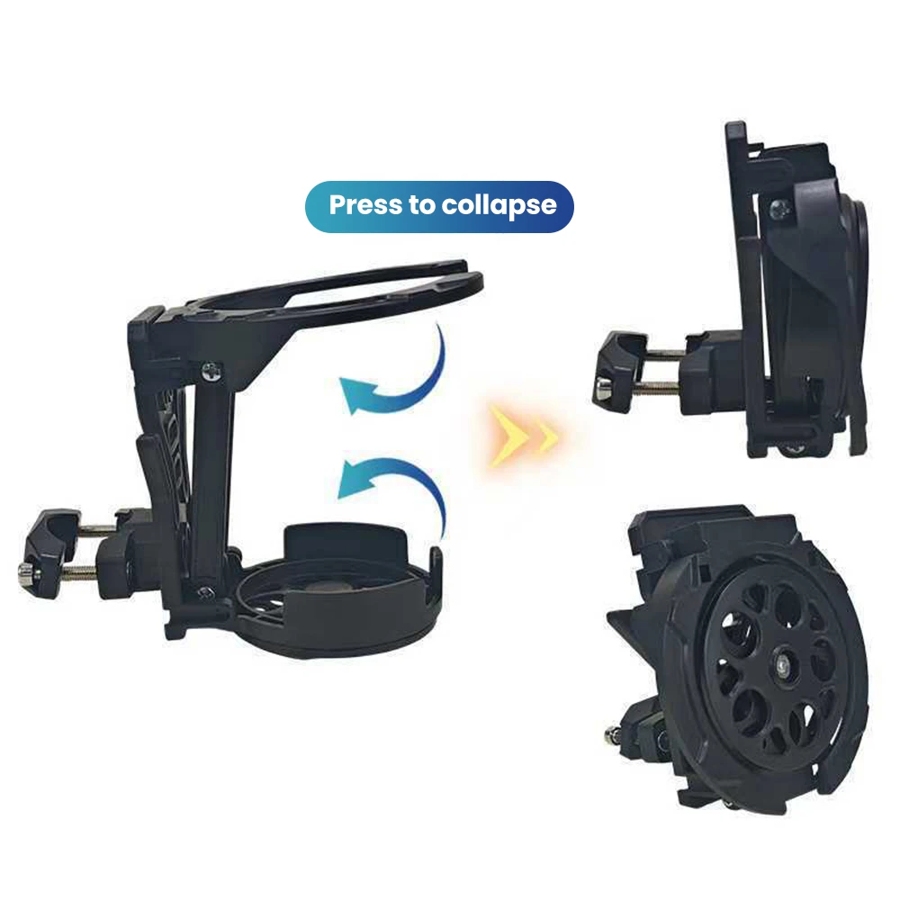 NEW Motorcycle Foldable Water Cup Bracket For Electric Bicycle Sport Cycling 360° Adjustable Handlebar Drink Holder Accessories image 6