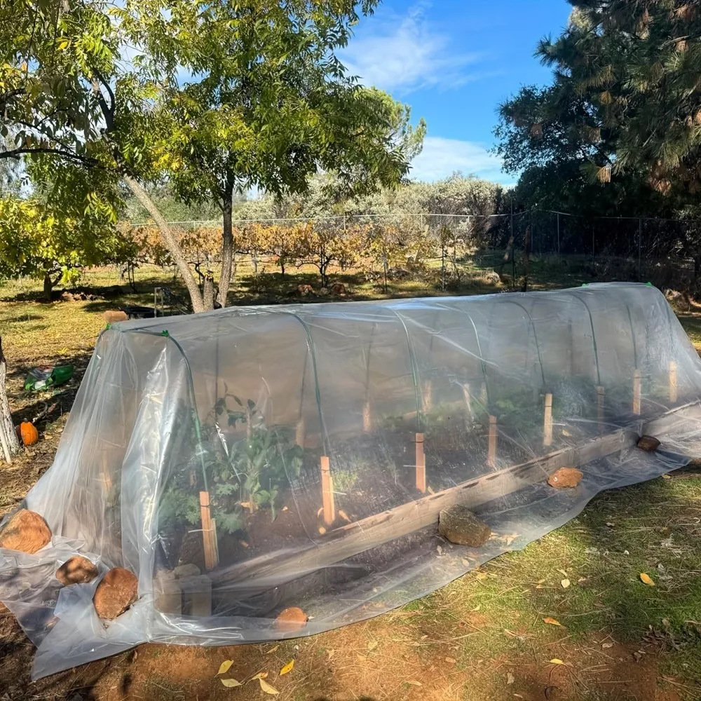 4Mil Thick Clear Greenhouse Plastic Film, Anti-Drip Thermal Garden Tunnel Cover, Frost Rain Protection Sheet for Plants