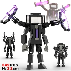 Новый Skibidi туалетный строительный блок Titan Clock Man 2.0 TVman Speakerman Drill Man Bricks Модель игрушки для детей подарок на день рождения и Рождество