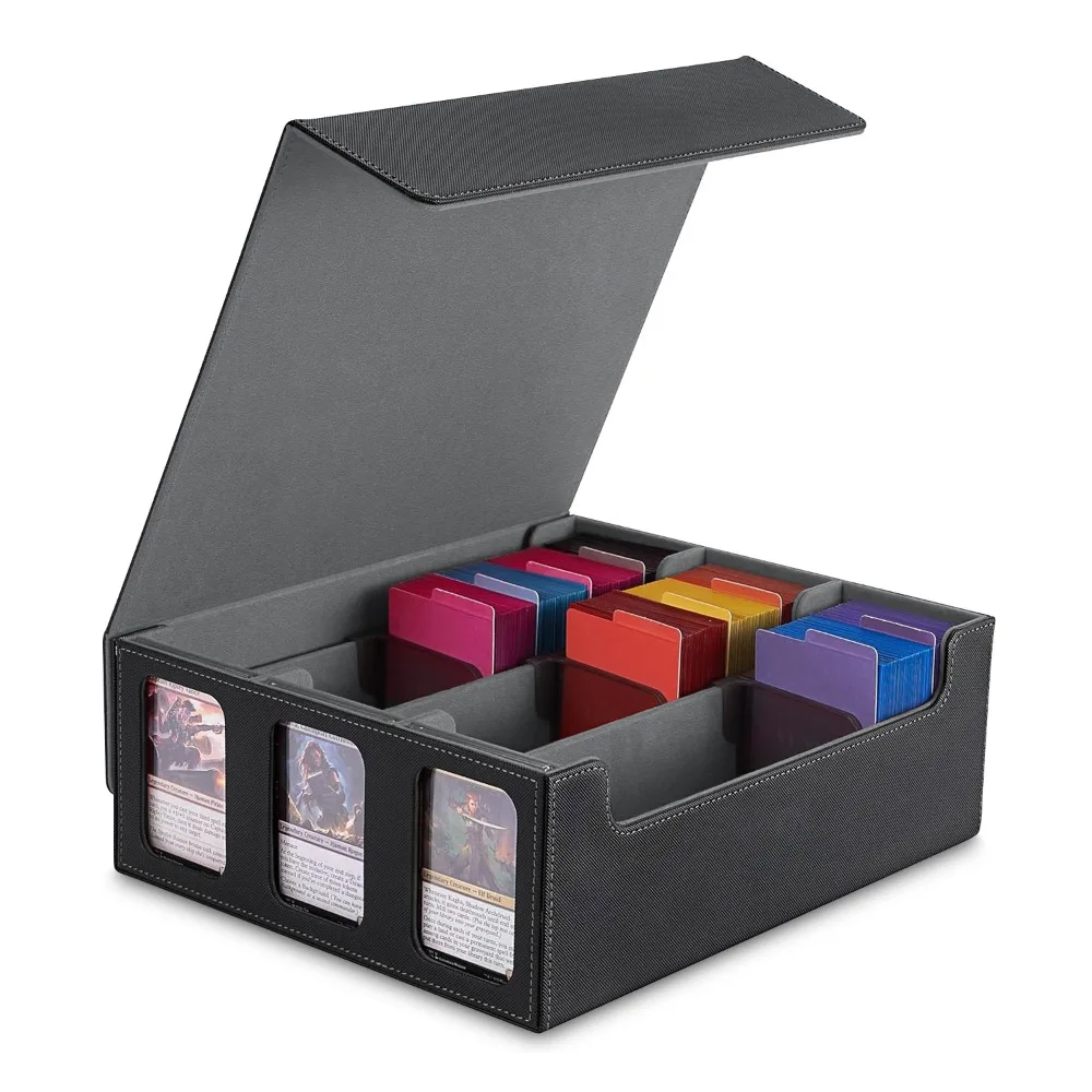Game Card Storage Box, Game Card Collection, 1800+ Single Set of Cards, Strong Magnetic PU Leather Card Box