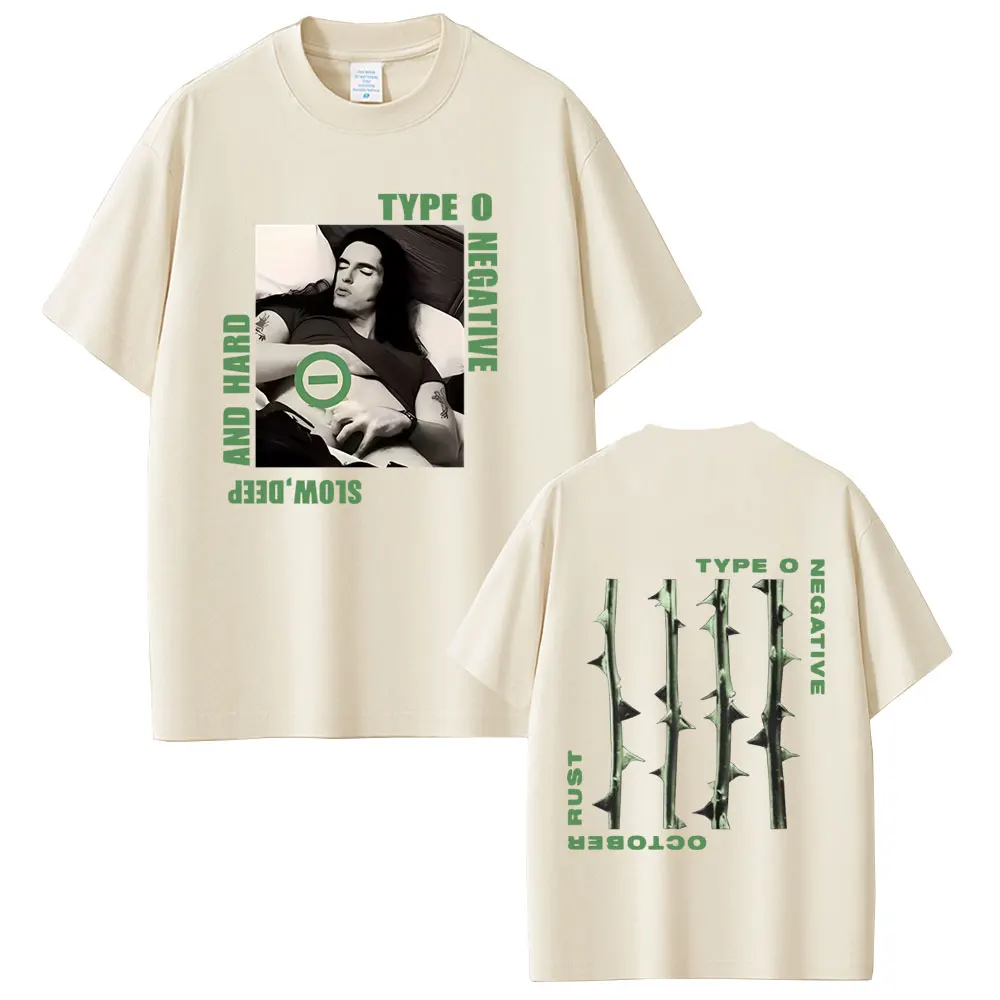

Type O Negative October Rust T-shirt Slow Deep and Hard T Shirt Men Vintage Rock Metal Gothic T-shirts Men's Oversized T Shirts