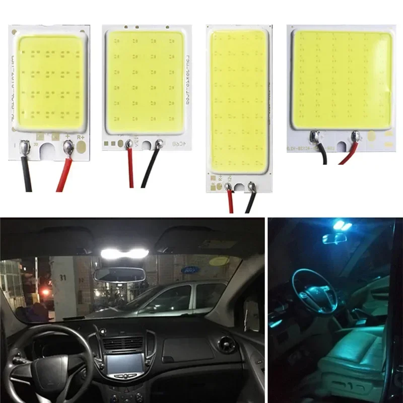 

White Blue T10 Cob 16/24/36/48 SMD Car Led Vehicle Panel Lamps Auto Interior Reading Lamp Bulb Light Dome Festoon BA9S DC 12V Am