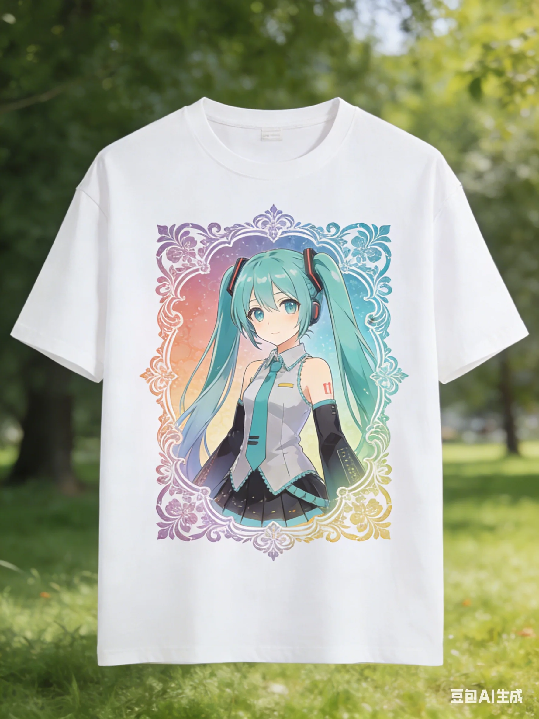 

Футболка с принтом Hatsune Miku Collaboration, японское аниме, свободный крой, утягивающий эффект, для модных девушек