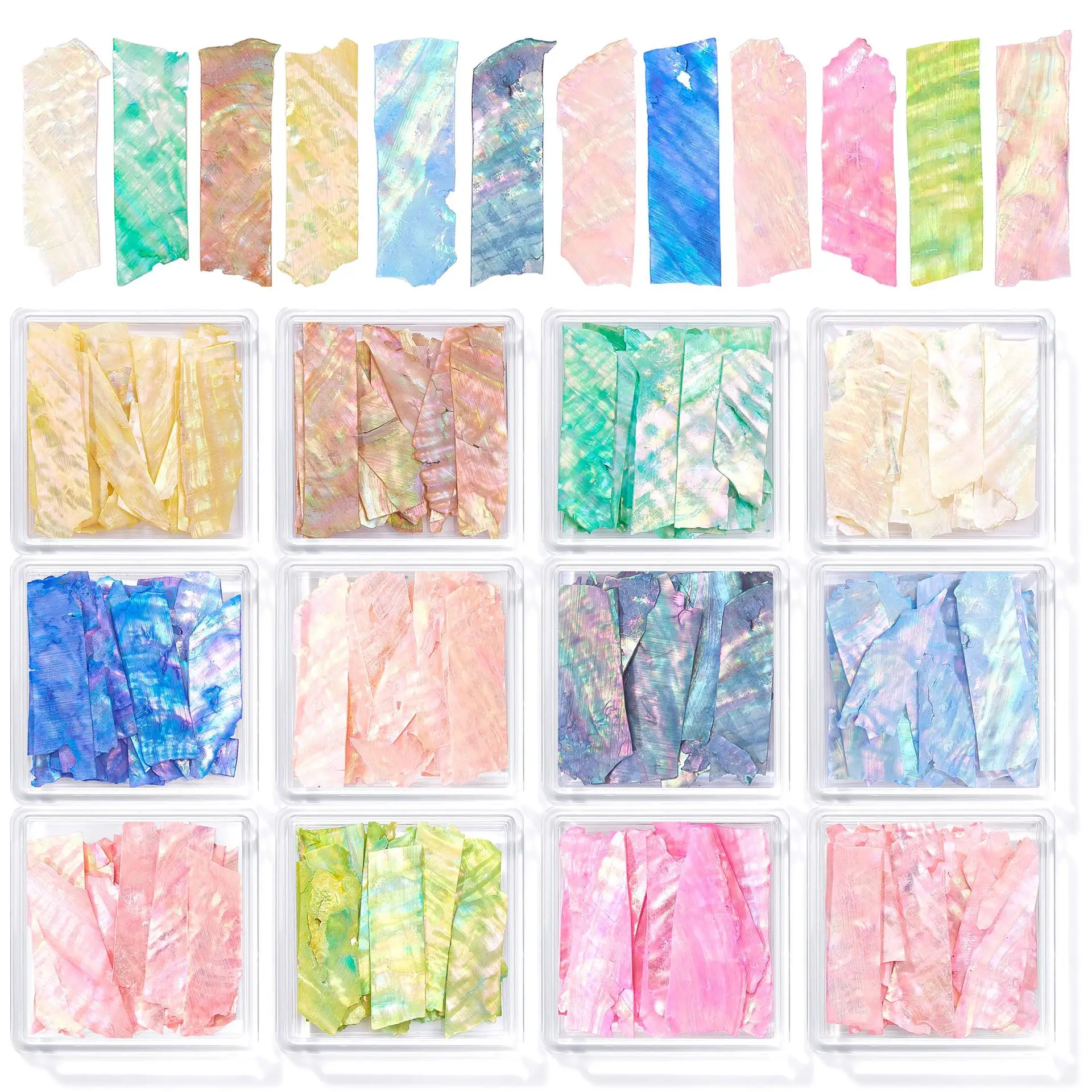 2025 nowe nieregularne plasterki muszli symfonicznej ultracienkie duże plasterki Abalone narzędzia do zdobienia paznokci