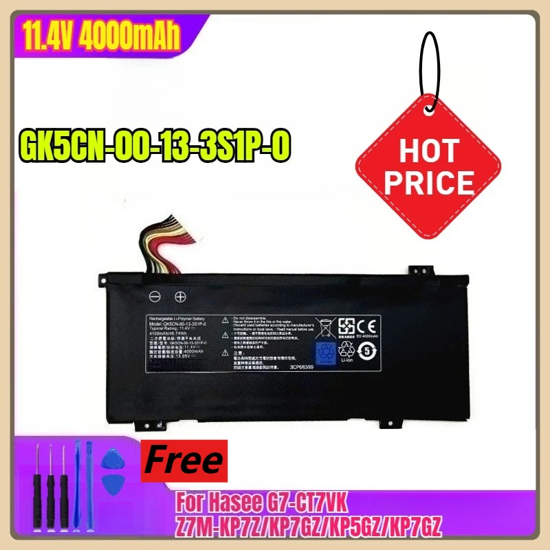 

11.4V 4000mAh Laptop Battery for Hasee G7-CT7VK Z7M-KP7Z/KP7GZ/KP5GZ/KP7GZ