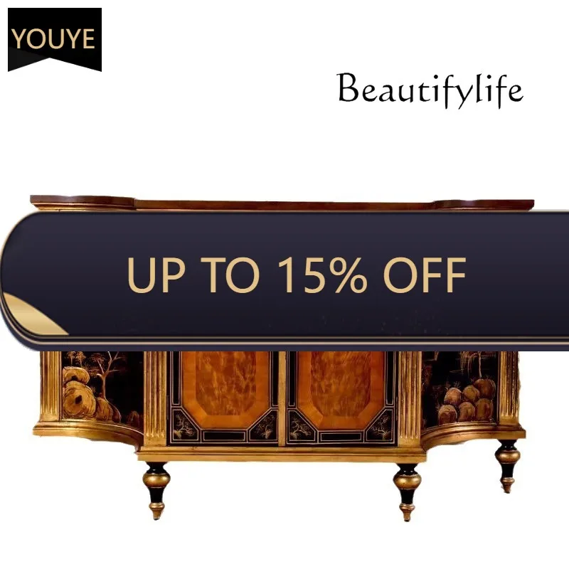 

Неоклассический прихожий шкаф в стиле ретро, расписанный вручную, для фойе, коридора, настенный декоративный шкаф X