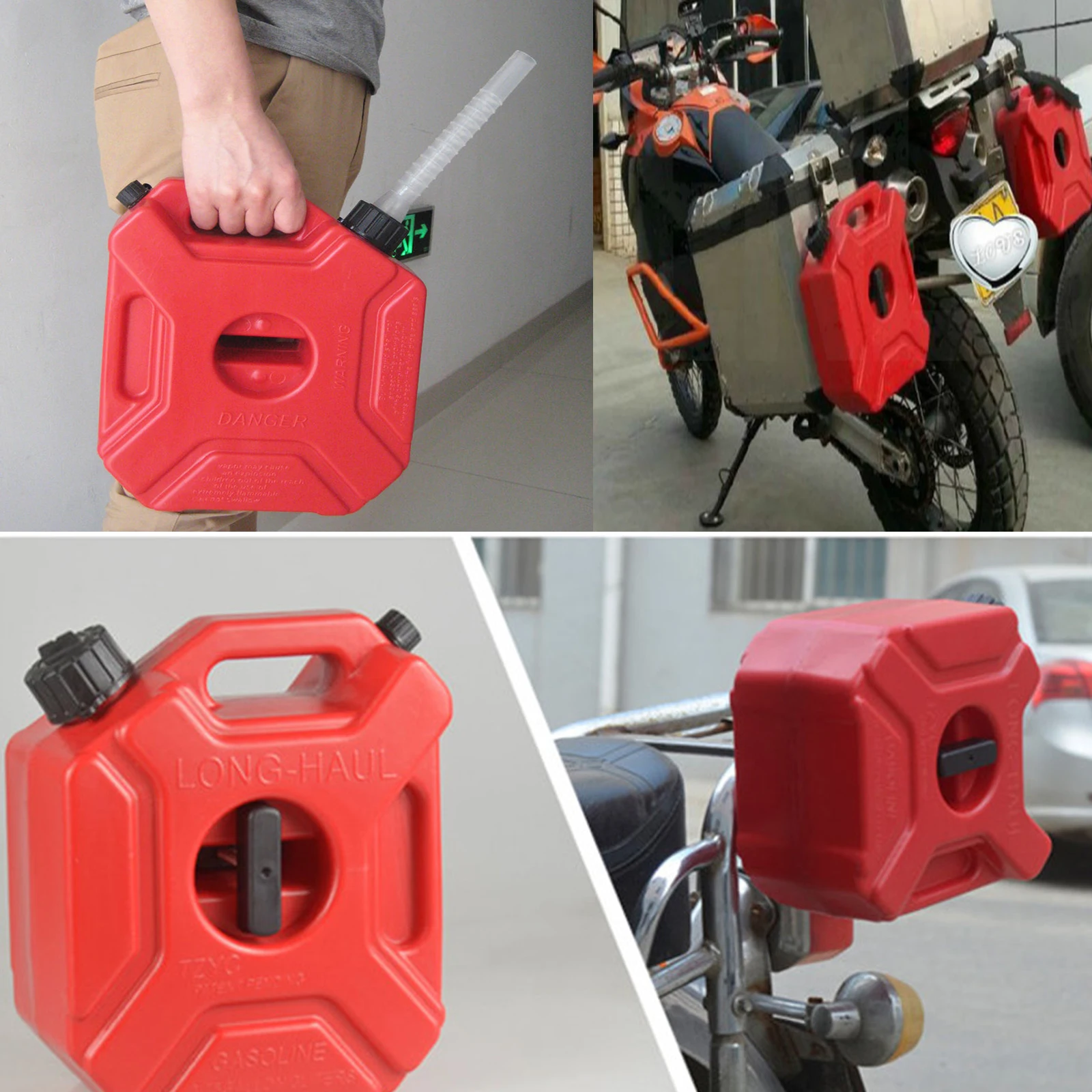 Samger 3/5L Motorcycle Jerry Can Fuel Tanks Plastic Petrol Cans Mount Jerrycan Gas Can Gasoline Oil Container For Car Motorcross