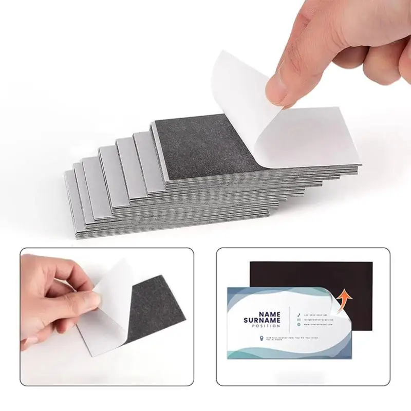Self-Adhesive Magnetic Sheets Durable & Flexible DIY Customizable Peel & Stick For Business Cards Craft Projects