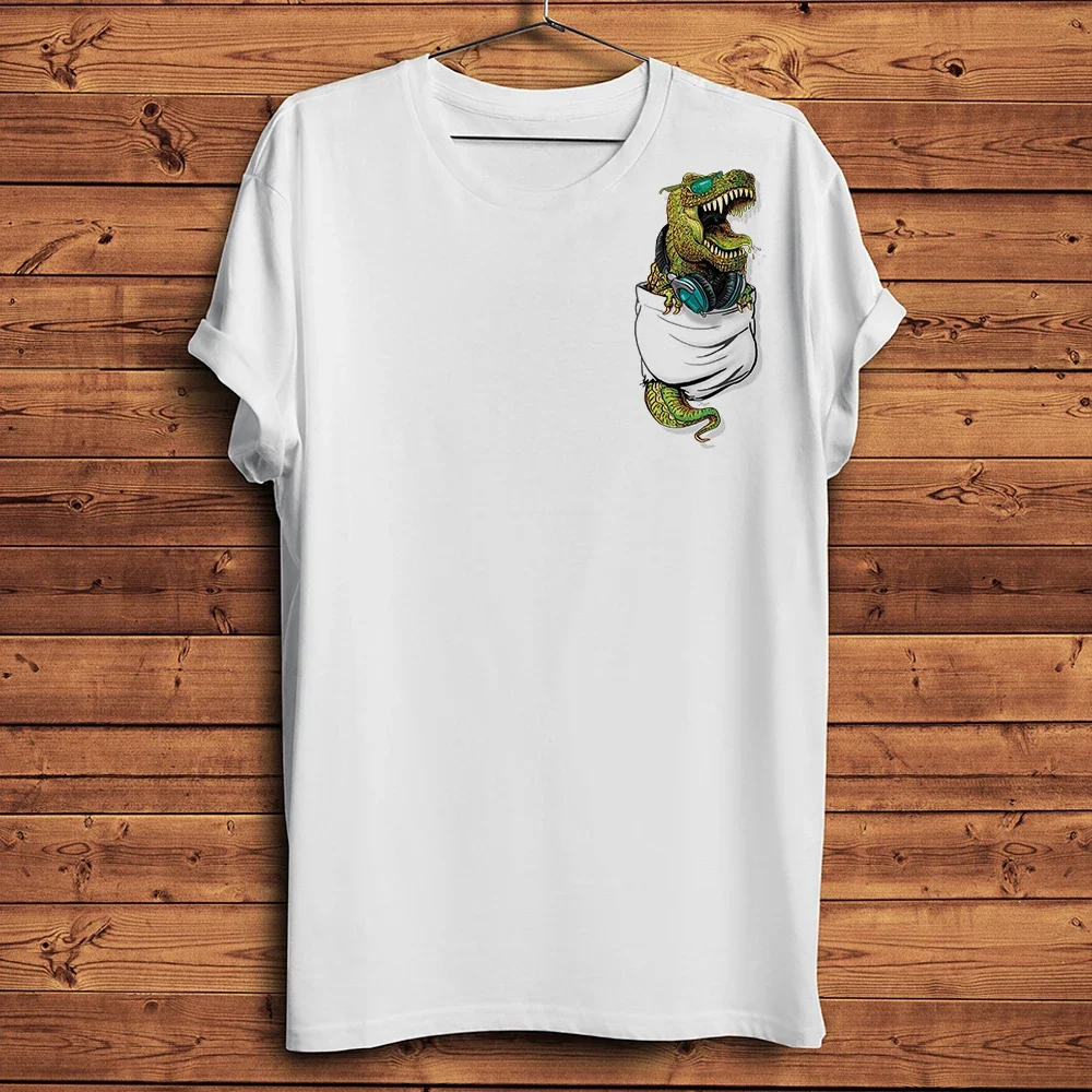 

T-rex Stegosaurus Triceratops Dinosaur in Pocket Funny 3D Tshirt,Men Casual Short Sleeve T Shirt,Unisex Novelty Streetwear Tee