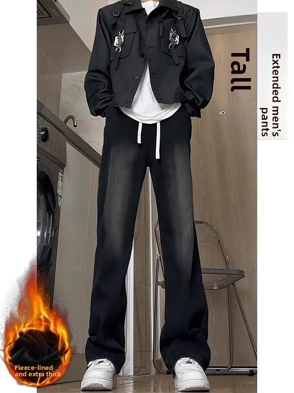 

American Sle Retro Tall Men's Jeans Slim Fit Extended Straight Leg Trendy Brand Cleanfit Bootcut Pants Cotton Polyester Blend