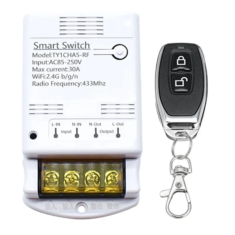 ABZW 4000W 30A Wifi relé de interruptor Tuya Smartlife APP 433Mhz módulo receptor RF AC 85-250V 220V disyuntor de automatización del hogar