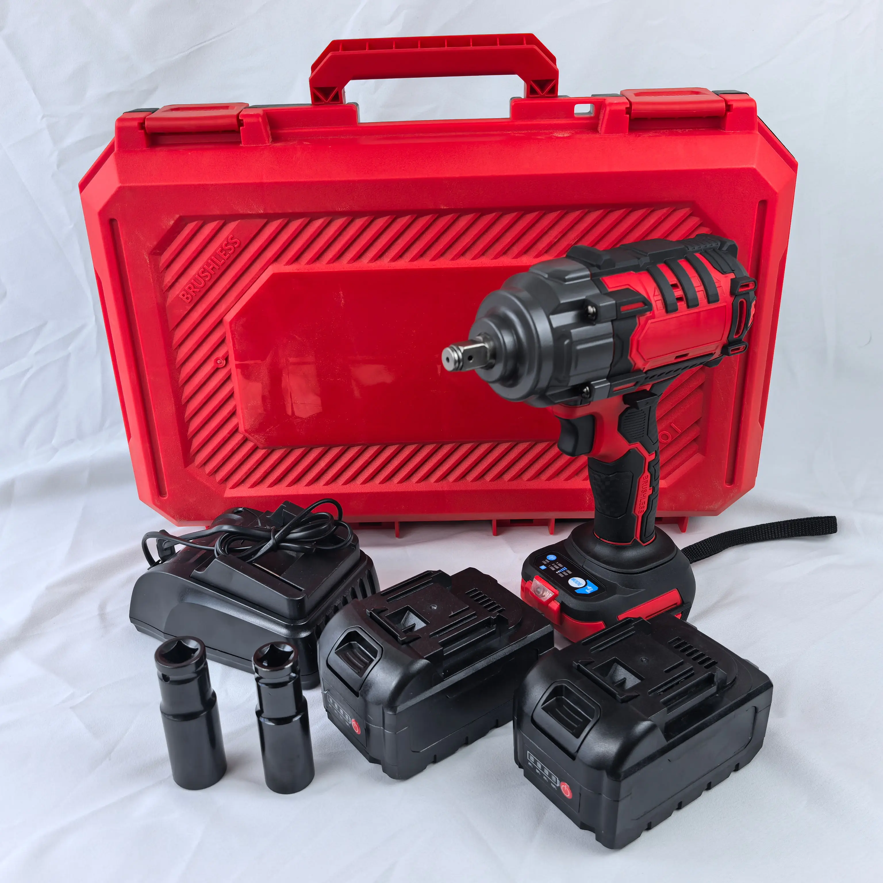 HJT 1/2 Inch 1100Nm High Torque Cordless 21V Li-ion Portable Electric Impact Wrench for Automotive Repair and Maintenance