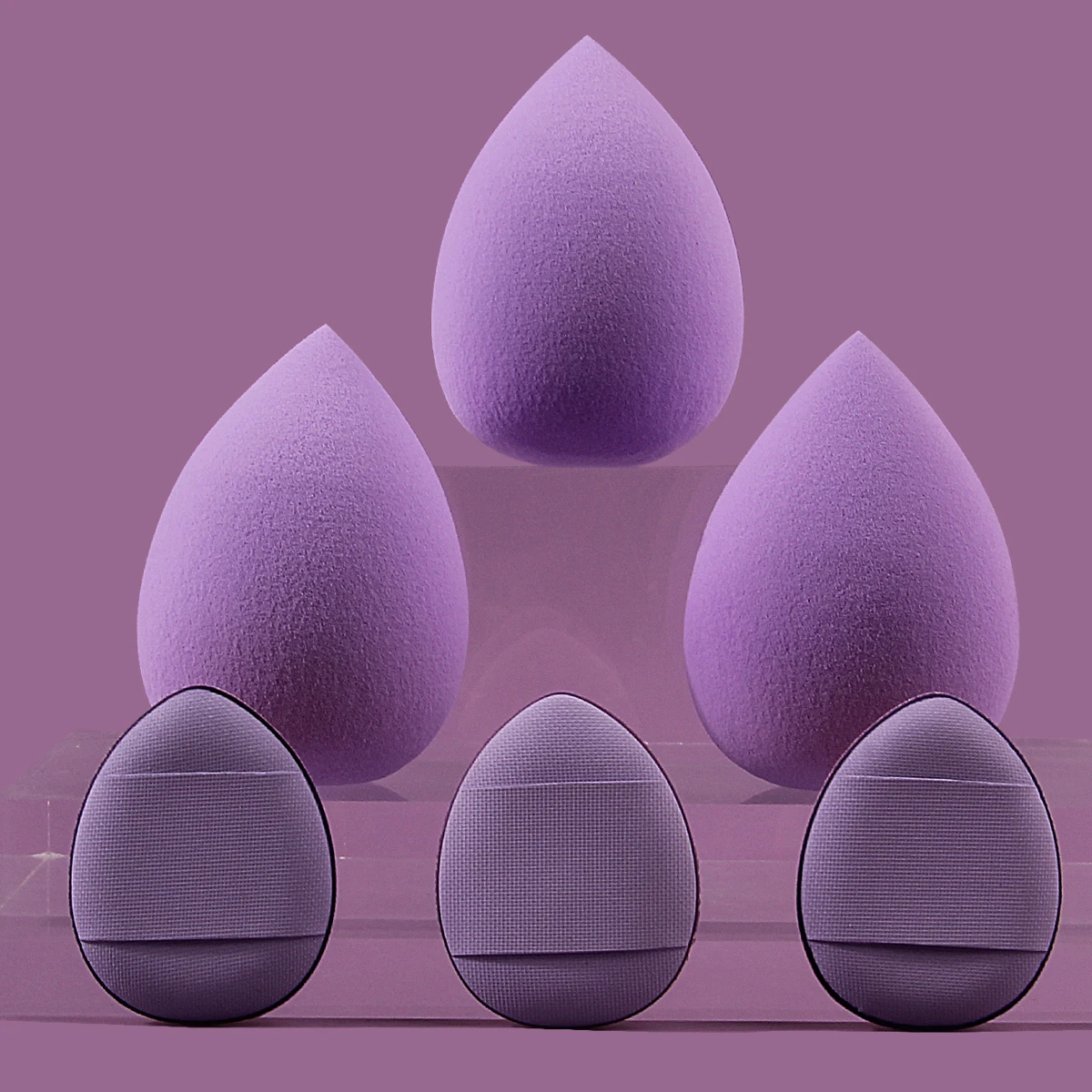 6PCS Makeup sponge Powder puff set High Resilience Sponge Beauty Egg & Mini Thumb Powder Puff Facial makeup tools