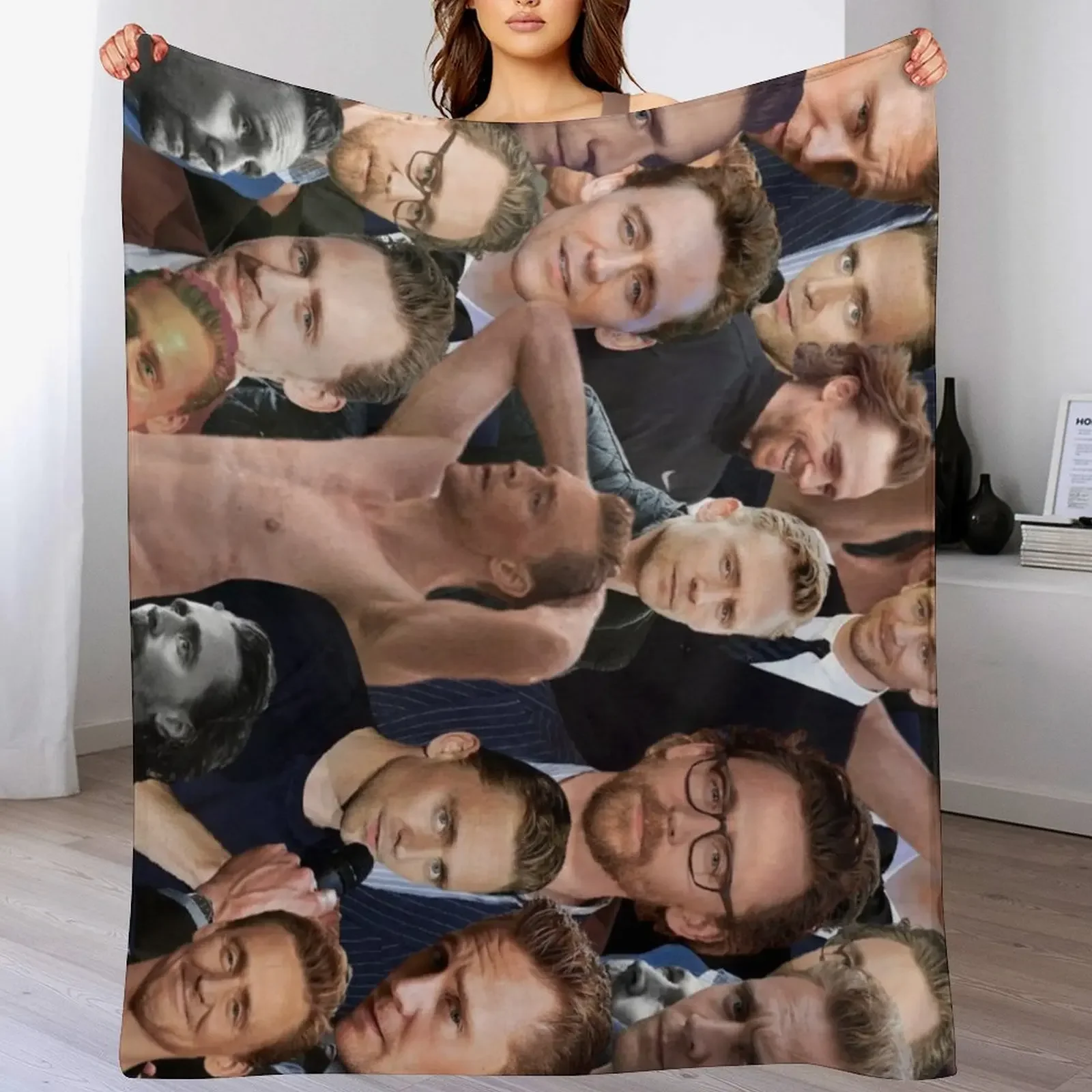 

Tom Hiddleston photo collage Throw Blanket Plush Warm Blankets