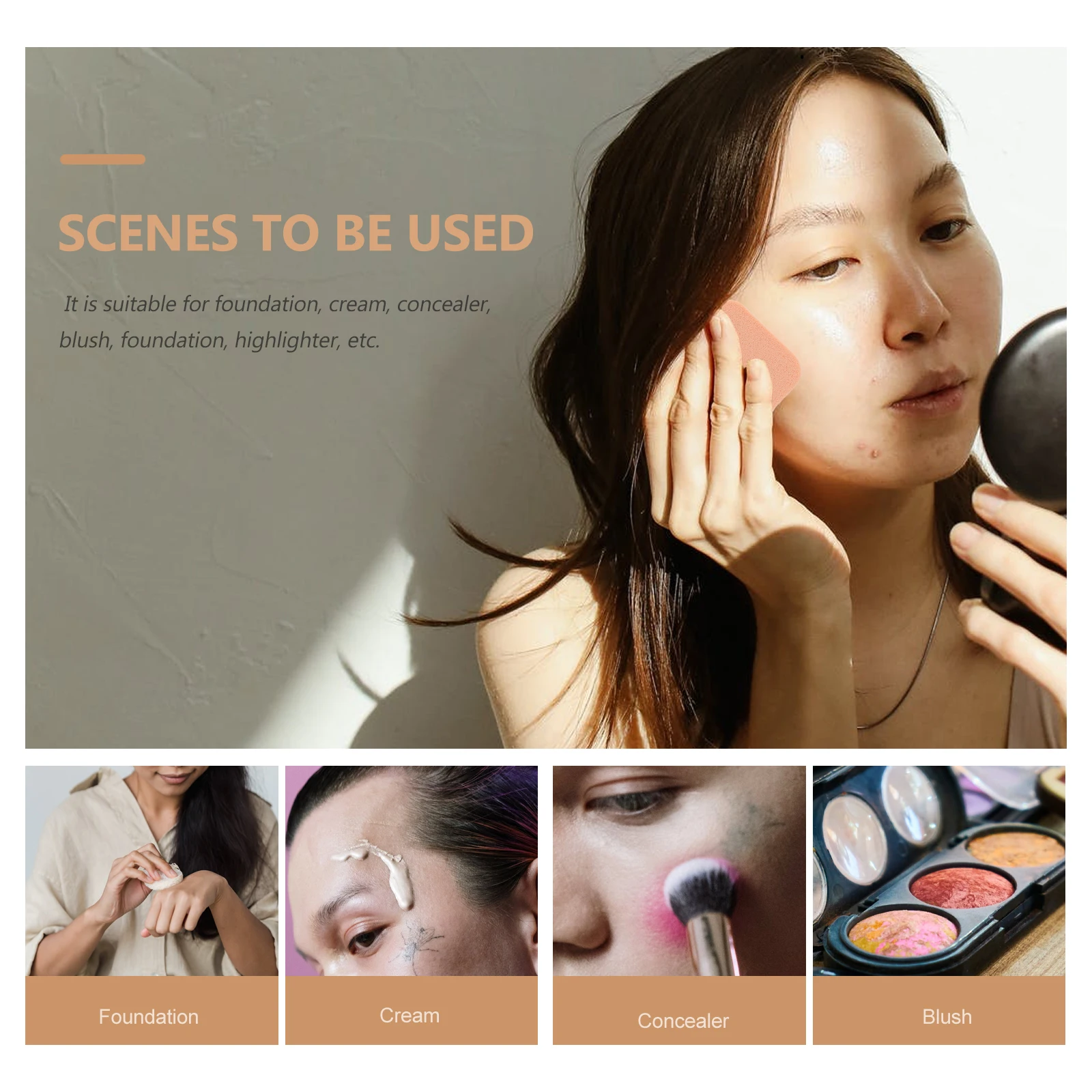 

12Pcs Comfortable Makeup Cosmetics Tools White Color for Foundation Cream Powder Daily Use Girl Makeup Tool