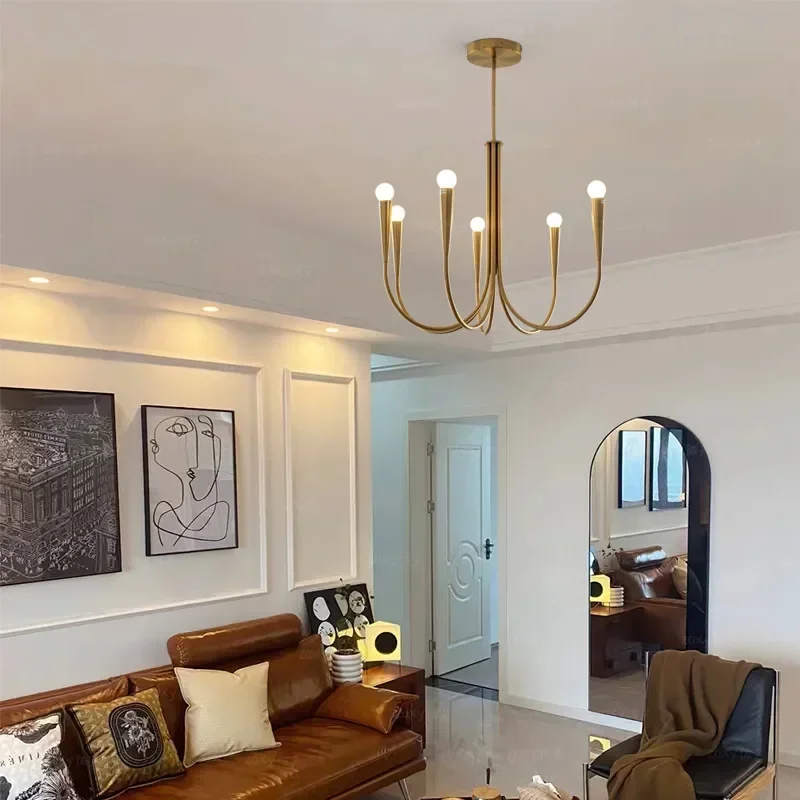 SANDYHA Retro Design Candlelight Chandelier Modern Living Room LED Light Do for Dining Room Bedroom Decoration Lighting Fixtures