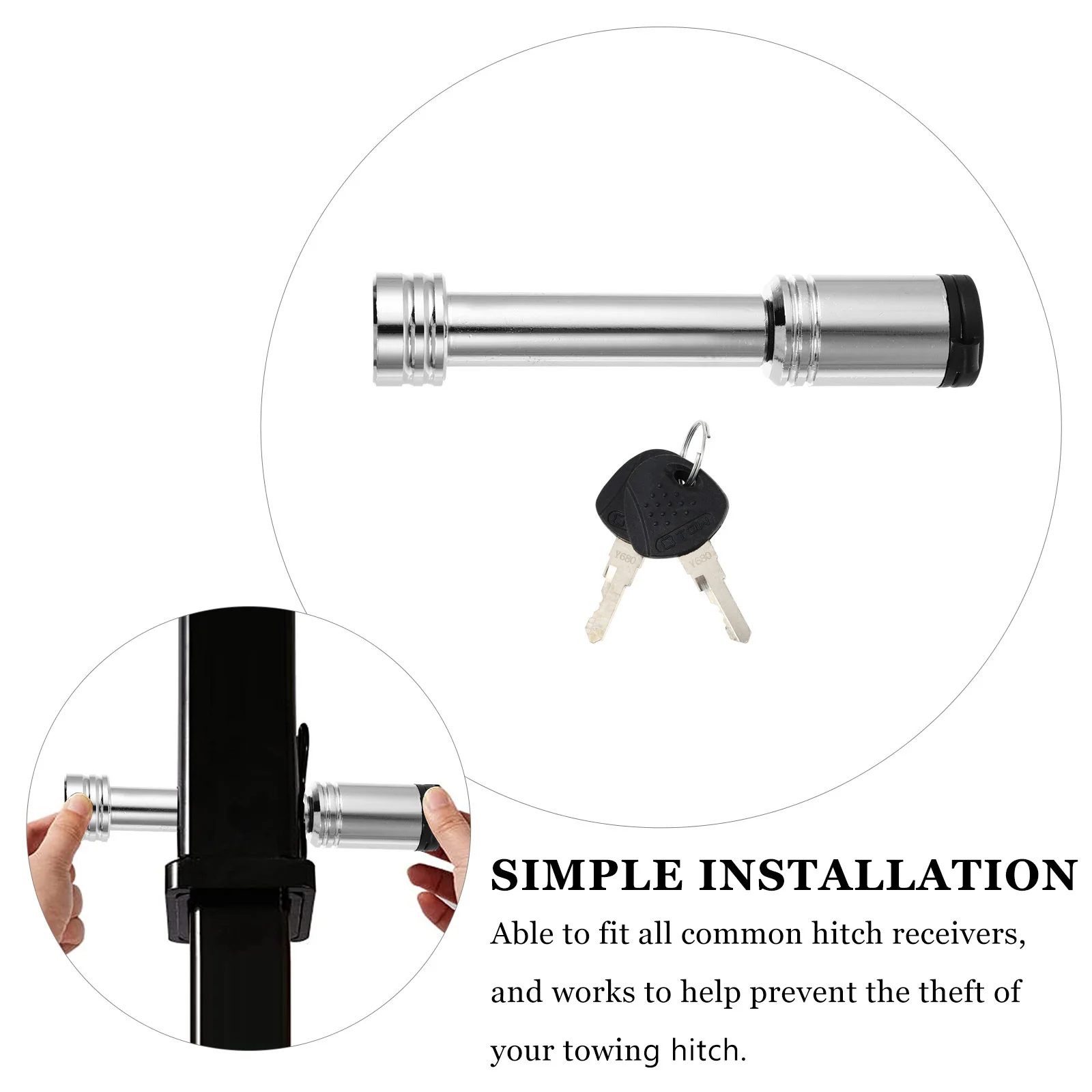

Замок для фаркопа прицепа, 1 шт., с пылезащитным чехлом, для надежной фиксации и безопасности