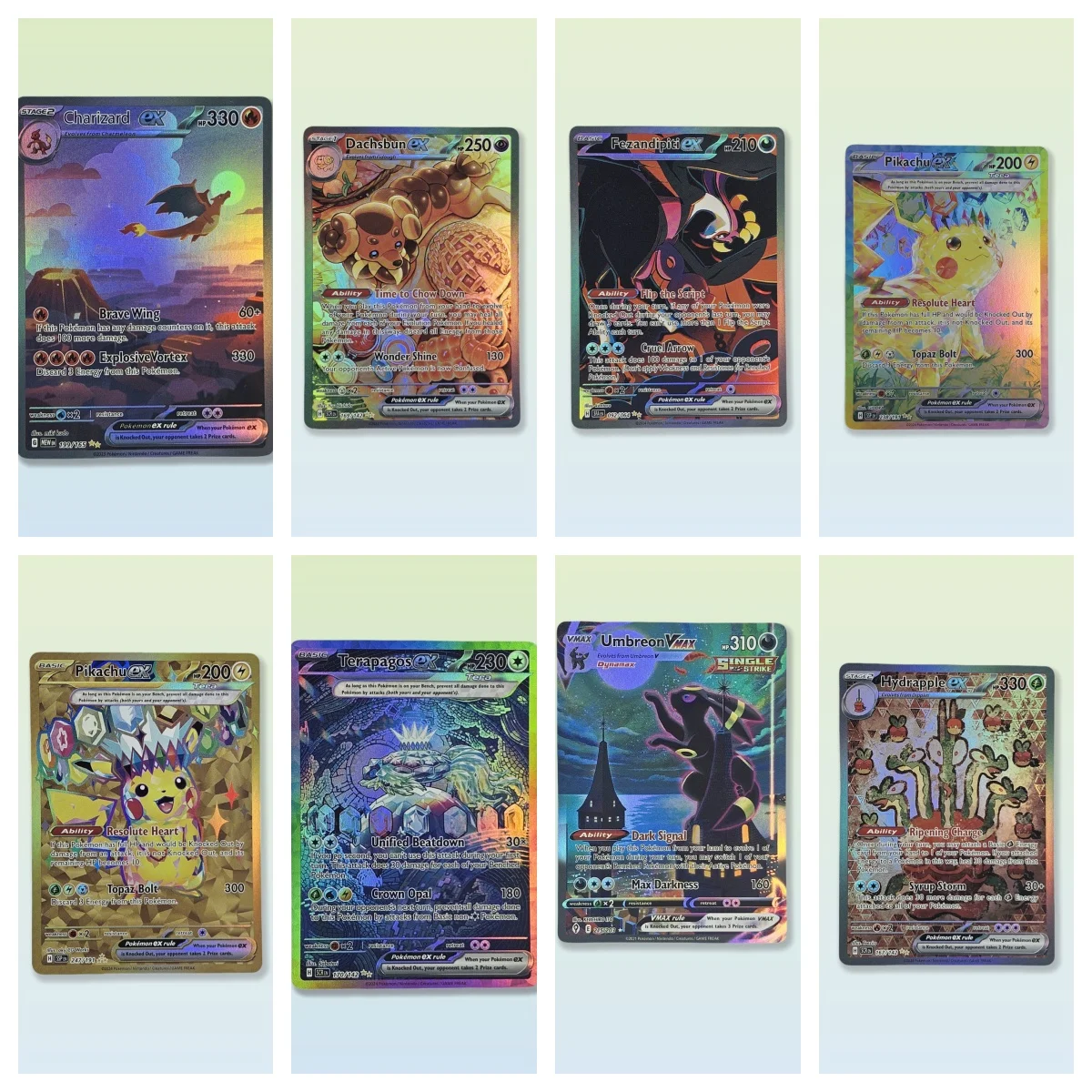

PTM Single Cards Фольгированные карты Пикачу ex Game Collection PTCG PROXY