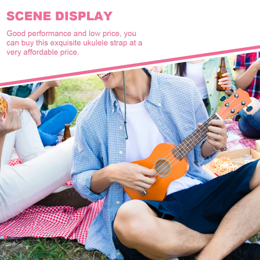 

Cable Strap Music Instrument Straps for Ukulele Harness Clip on Buttonless Microfiber Shoulder Child