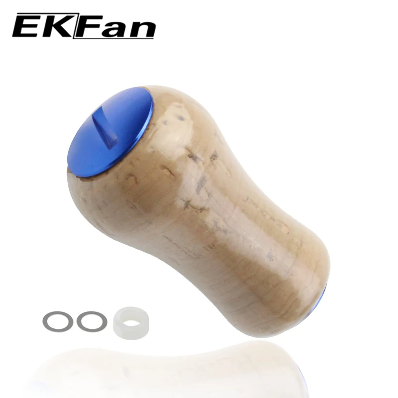 EKFan Soft Wood Fishing Reel Handle Knobs For SHI & DAI 4MM Axle Shaft Baitcasting Fishing Reel Fishing DIY