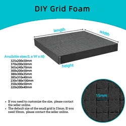 Pick Pluck Toolbox Foam Pre Cut Grid Foam Insert High Density Precorted Pick Apart Shadow Foams For Hard Case And Flight Case