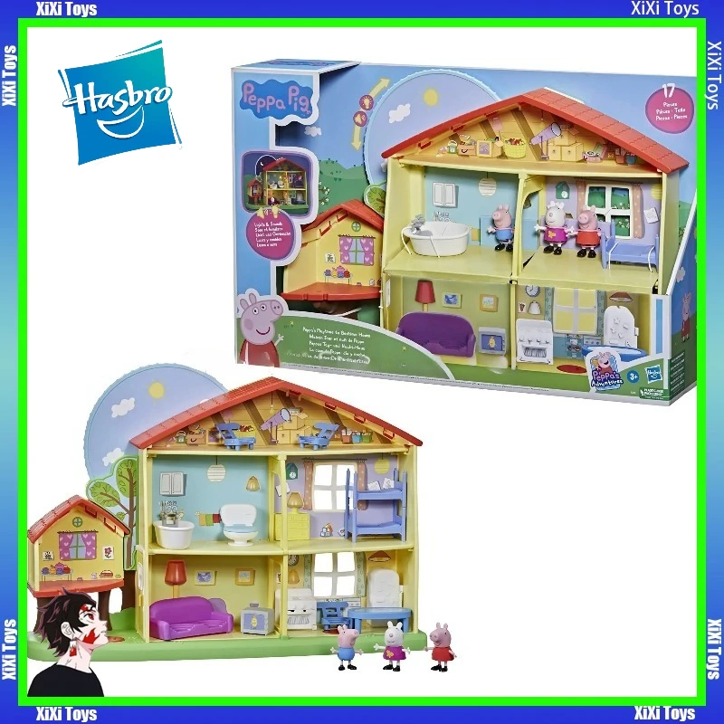 Hasbro Peppa Pig, Las Aventuras de Peppa, Casa de Juegos para el Día y la Noche de Peppa, Casa para Dormir con Luz y Sonido, Regalos Navideños para Niños