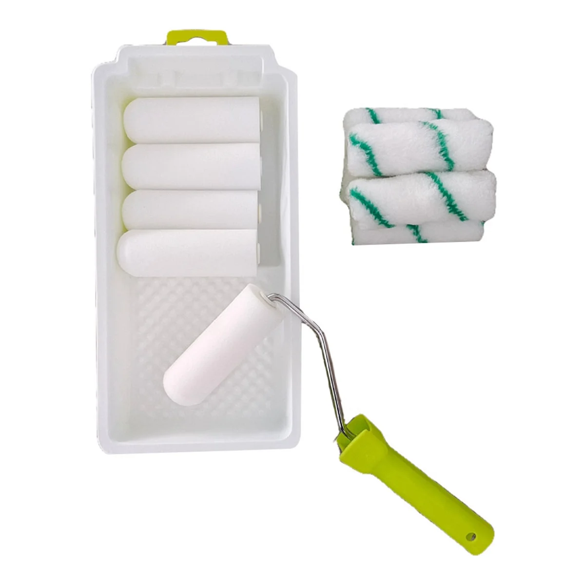 Kit vassoio di vernice, rivestimento vassoio rullo di vernice da 4 pollici, vassoio di vernice, rivestimenti vassoio di vernice usa e getta 3 pezzi, vassoio di vernice
