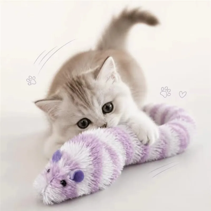 Interactive Cat Toy Plush Mouse Kitten Toy Squeaky Imitation Mice Bite Resistant Self Playing Cats Chew Toy gallery 3