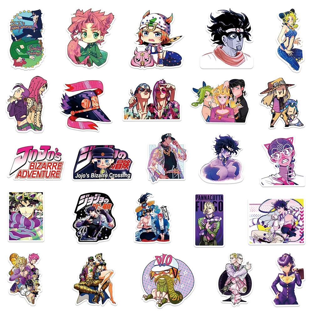 10/30/50pcs JoJo’s Bizarre Adventure Cartoon Stickers Classic Cool Anime Sticker Laptop Suitcase Phone Bike Decals Decoration