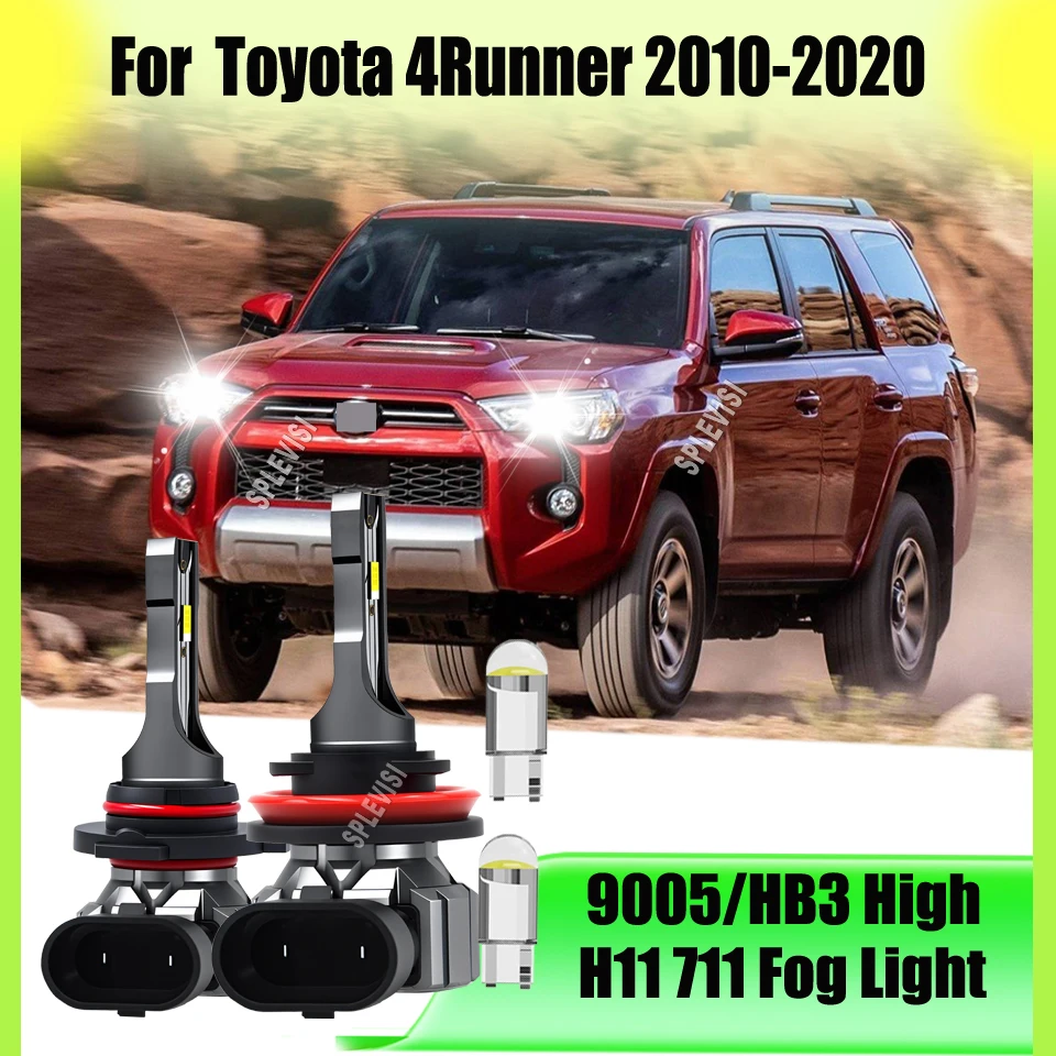 

9005 H11 6000K White Headlight Fog LED Bulbs High Performance for Night Drivers For Toyota 4Runner 2010 2011 2012 2013 2014-2020