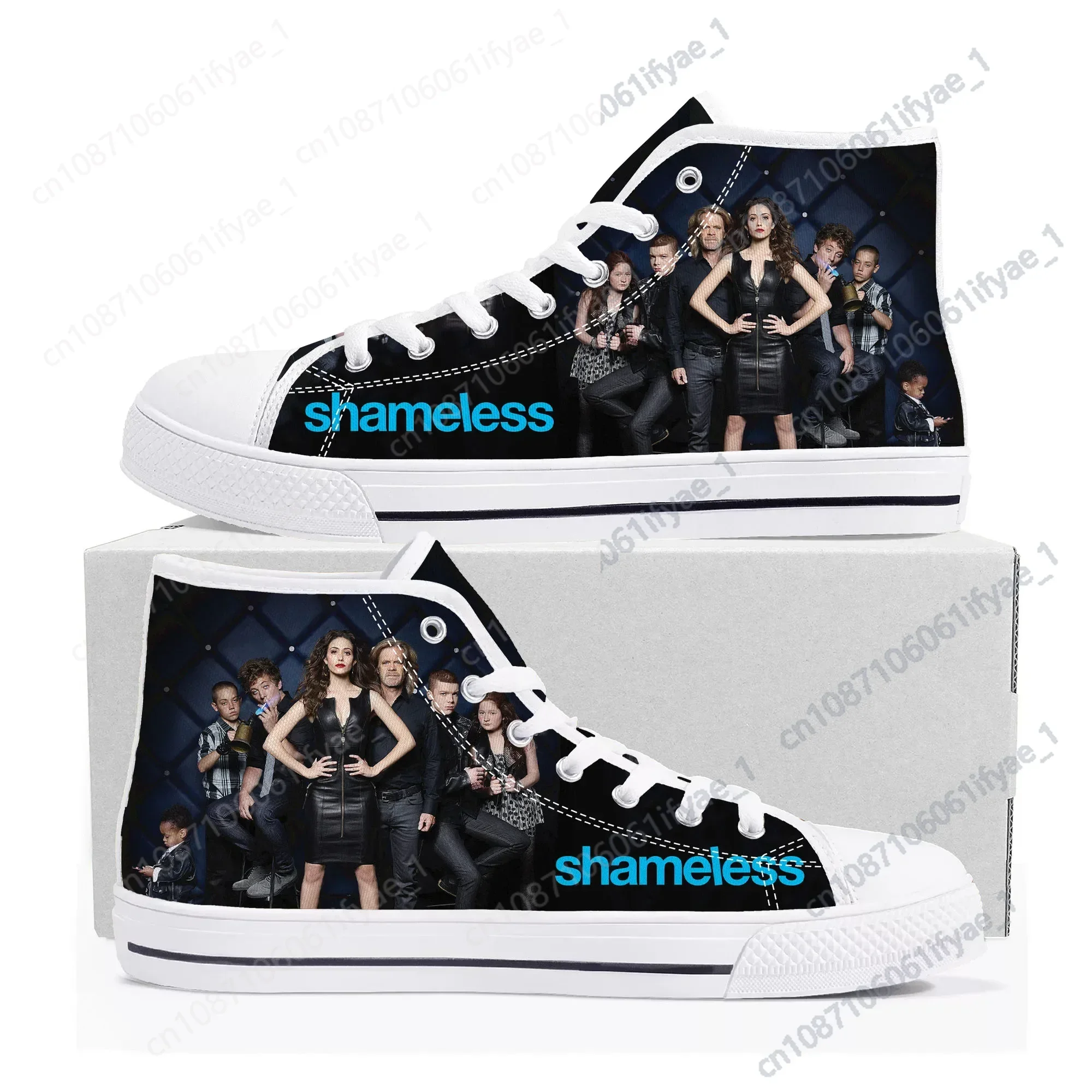 Shameless In A World-Baskets montantes en toile pour hommes et femmes, chaussures personnalisées pour adolescents, chaussures décontractées sur mesure, rencontre de haute qualité