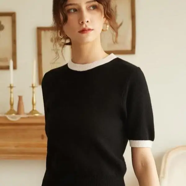 Hombre Mujer Color de contraste tejido irt Ci Walk Collar Nine Sve Longitud Thiened Coolmax Fibra Deformable